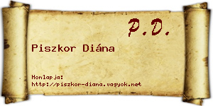 Piszkor Diána névjegykártya